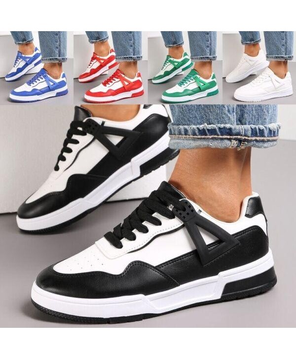 Womens Ladies Trainers Sneakers Lace Up Gym Jogging Pumps Plimsole Shoes Sizes
