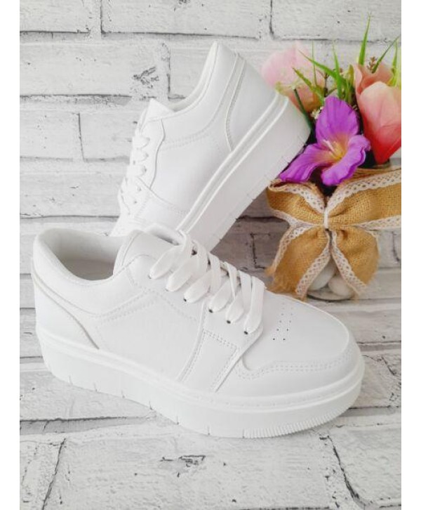 WOMENS LADIES PLATFORM CHUNKY SOLE TRAINERS PUMPS SNEAKERS LACE NEW SHOES SIZE