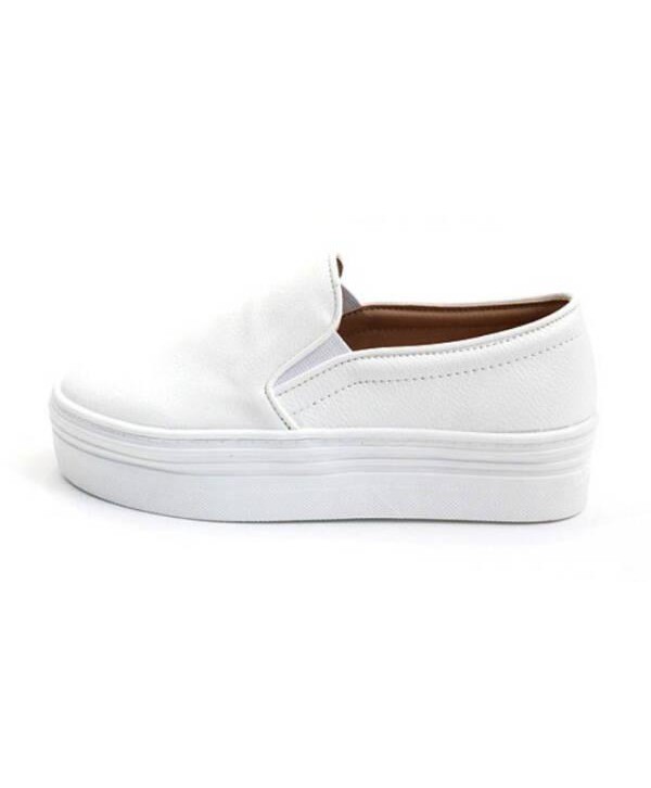 New Women's Casual Simple Slip-On Mid Heels Thick Soles Platform Sneakers Shoes