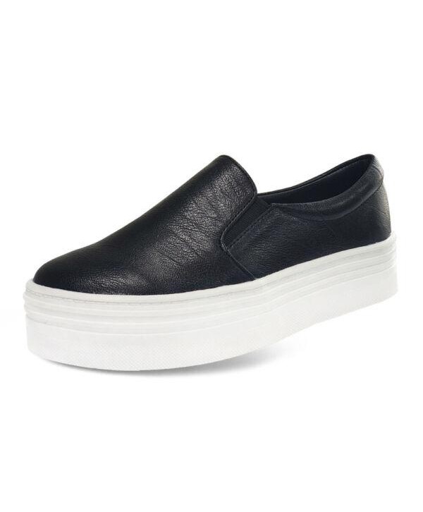 New Women's Casual Simple Slip-On Mid Heels Thick Soles Platform Sneakers Shoes