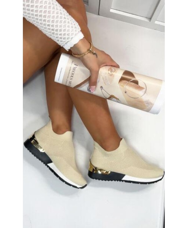 New Womens Knit Pull Up Trainers Slip On Sock Ladies Shoes Sizes 3-8