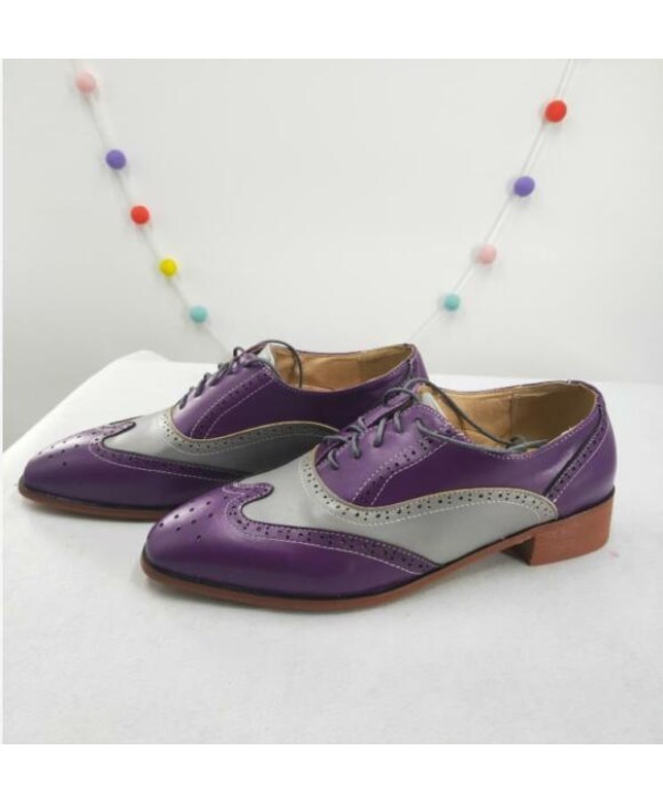 Retro Mens Lace Up Formal British Brogue Oxford Two Tone Classic Dress OL Shoes