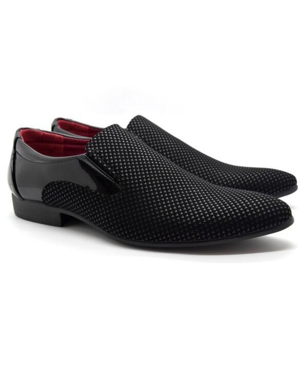NEW MENS SLIP ON FAUX SUEDE PATENT DRESS PARTY ITALIAN SUIT SHOES UK SIZE 6-12