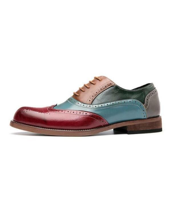 Mens New Fashion Multicolor Lace Up Dress Formal British Brogue Oxford Shoes F