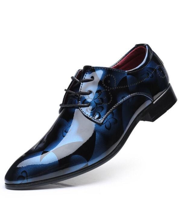 HOT Mens Pointed Toe Shiny Faux Leather Loafers Shoes Party Evening Dress Shoes
