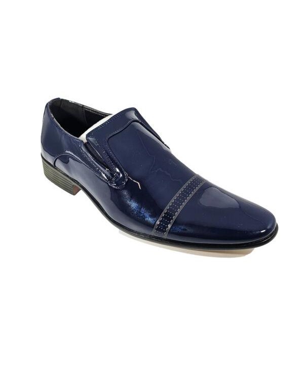 Mens Padded Slip On Brogues Wedding Smart Formal Office Party Blue Shoes Size