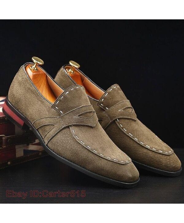 Mens Dress Shoes Low Heel Mens Brogue Shoes Outdoor Autumn Party Mans Loafers