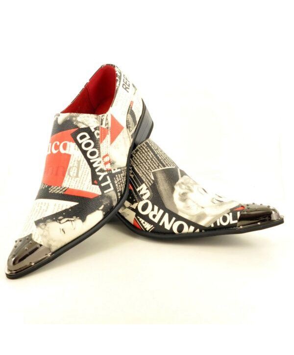 Mens Retro Marilyn Monroe Print Vintage Slip On Shoes Leather Lined UK Size 6-12