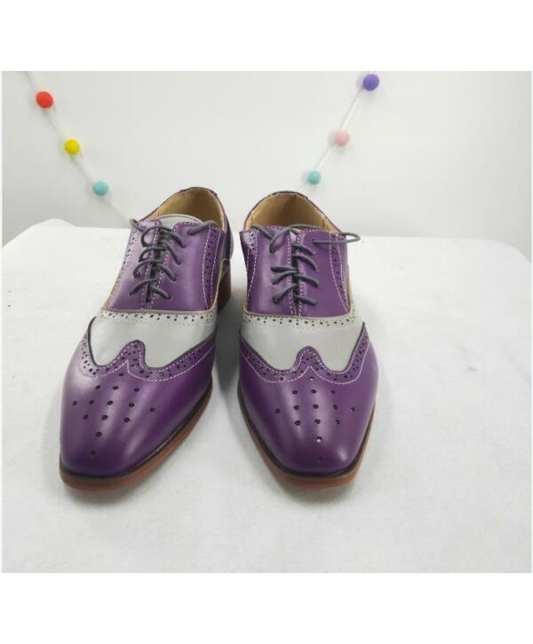 Retro Mens Lace Up Formal British Brogue Oxford Two Tone Classic Dress OL Shoes