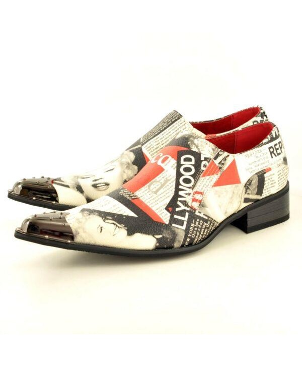 Mens Retro Marilyn Monroe Print Vintage Slip On Shoes Leather Lined UK Size 6-12