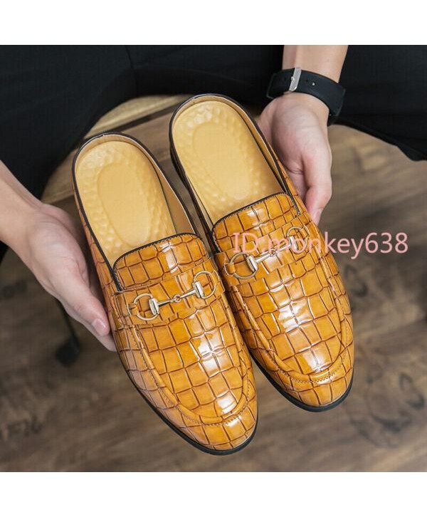 Men Leather Slippers Backless Slip on Mules Tassels Buckle Loafers Shoes 6.5-12