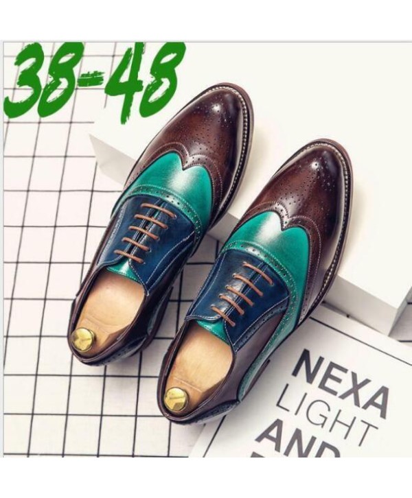 Mens New Fashion Multicolor Lace Up Dress Formal British Brogue Oxford Shoes F