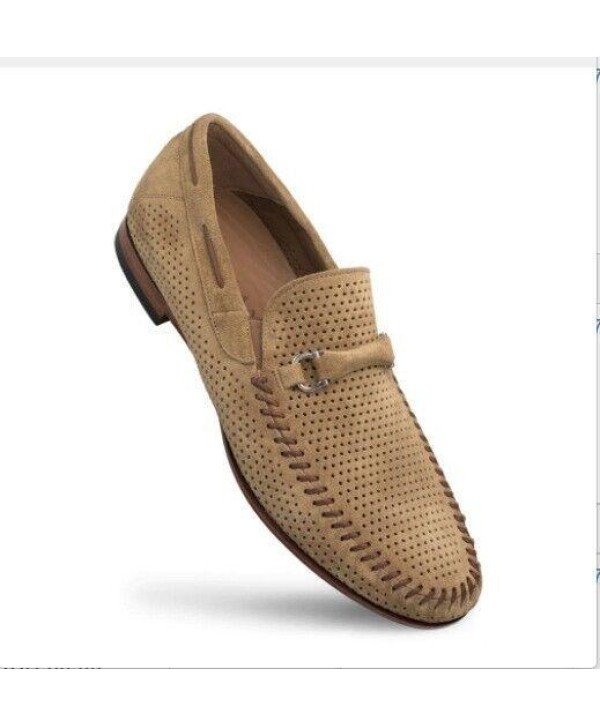 Mens Hollow Breathable Shoes Suede Leather Oxford Shoes Slip On Dress Wedding