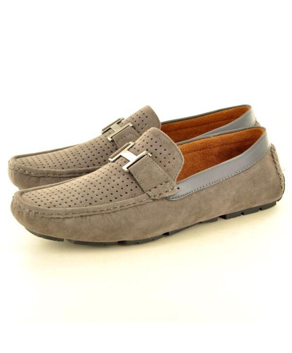 Mens Perforated Faux Suede Casual Loafers Moccasins Shoes Avail. UK Sizes 6-11