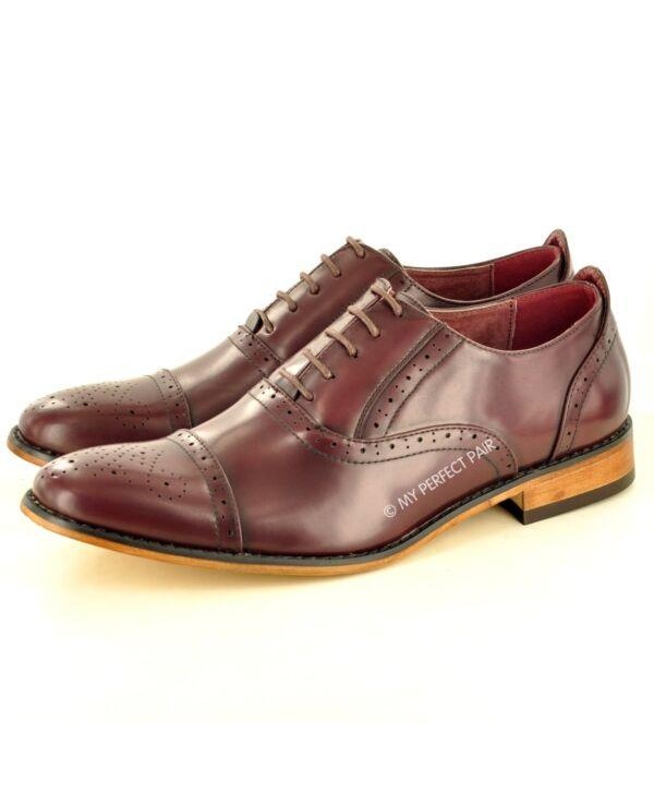 New Men's Brogues Formal Lace Up Office shoes Leather Lined Toe Cap UK Size 7-12