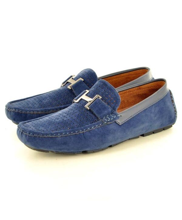 Mens Perforated Faux Suede Casual Loafers Moccasins Shoes Avail. UK Sizes 6-11