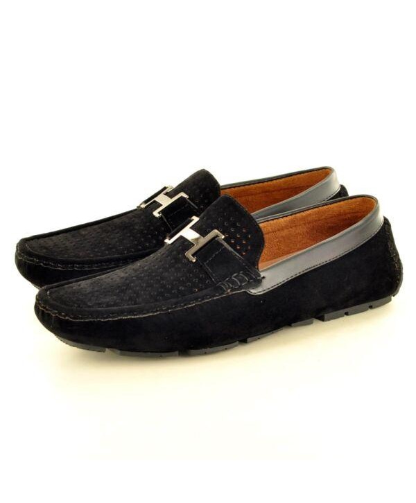 Mens Perforated Faux Suede Casual Loafers Moccasins Shoes Avail. UK Sizes 6-11