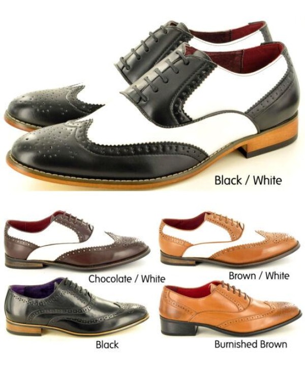 Mens Formal/Casual Lace Up Black White Dance shoes Leather Lined UK Sizes 7-11 