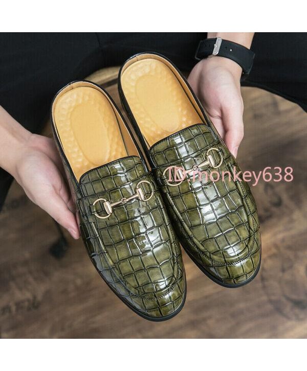 Men Leather Slippers Backless Slip on Mules Tassels Buckle Loafers Shoes 6.5-12
