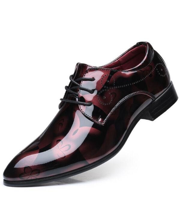 HOT Mens Pointed Toe Shiny Faux Leather Loafers Shoes Party Evening Dress Shoes