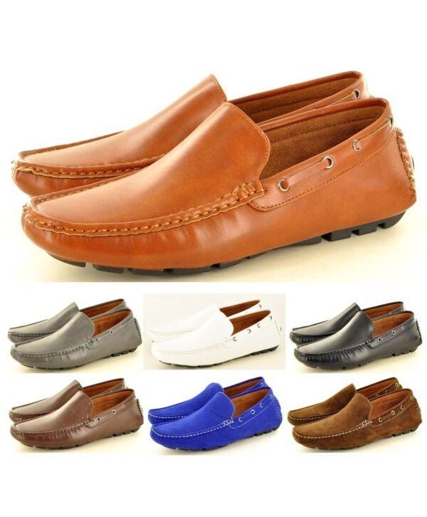 New Mens Faux Suede Casual Loafers Moccasins Slip on Shoes Avail. UK Sizes 6-11