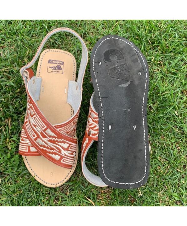 Men’s Mexican Huarache Sandals Pitiado Bordado  Huarache Bordado Hecho en Mexico