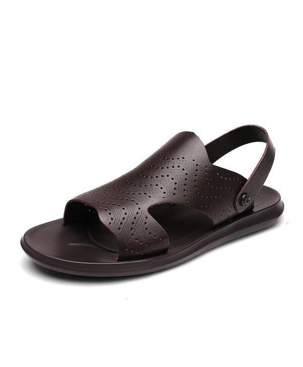 Mens Summer Shoes Flat Sandals Outdoor Sand Beach Cut Off Hollow Out Slip On Hot
