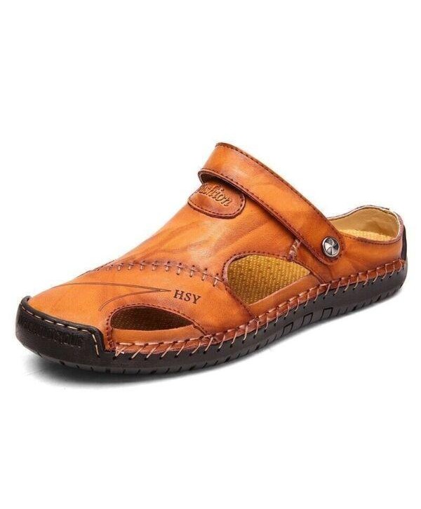 Men's Casual Genuine Leather Sandals Beach Sandals Breathable Shoes Plus Size