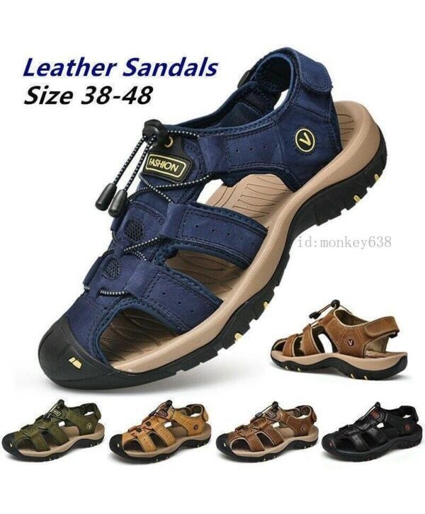 Summer Beach Water Shoes Mens Closed Toe Hiking Fisherman Sport Outdoor Sandals 