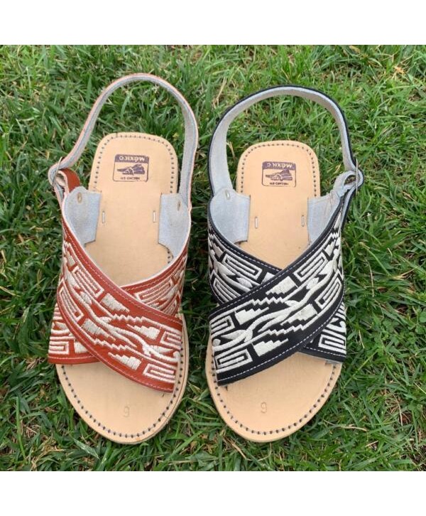 Men’s Mexican Huarache Sandals Pitiado Bordado  Huarache Bordado Hecho en Mexico