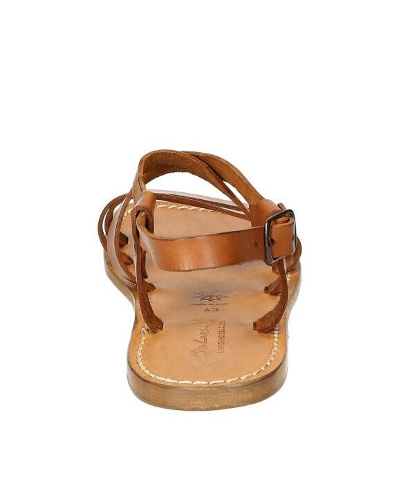 Handmade in Italy franciscan men's strappy sandals in tan veritable leather