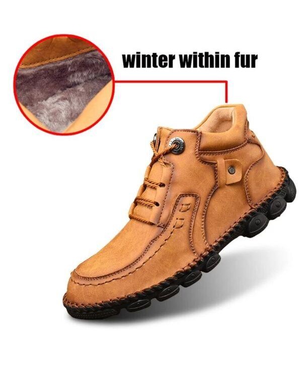 Fashion Handmade Men's Lace-up Ankle Boots Comfortable Soft Casual Leather Boots