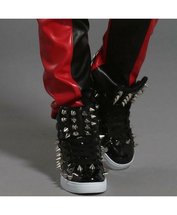 Hip Hop Mens Sneakers Spikes Rivets Nightclub Street Dance Fashion Shows Shoes 