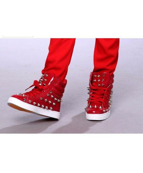 Hip Hop Mens Sneakers Spikes Rivets Nightclub Street Dance Fashion Shows Shoes 