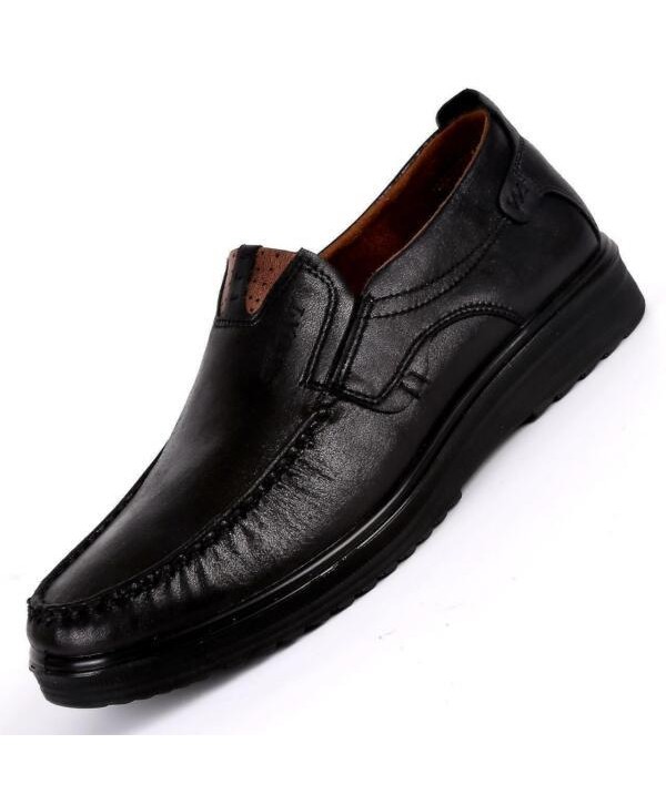 MENS FAUX LEATHER SLIP ON WIDE FIT CASUAL SMART WALKING WORK SHOES Casual Shoes