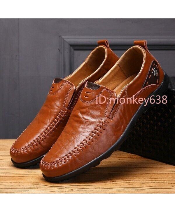 Genuine Leather US6-12 Men's Casual Shoes Loafers Slip-on Driving Shoes