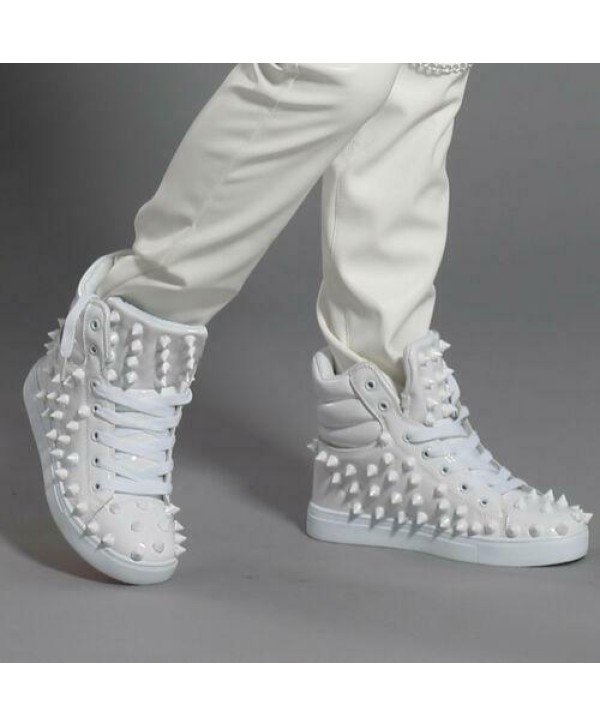 Hip Hop Mens Sneakers Spikes Rivets Nightclub Street Dance Fashion Shows Shoes 