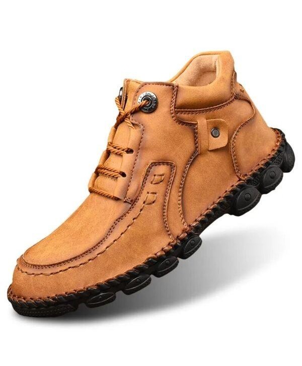 Fashion Handmade Men's Lace-up Ankle Boots Comfortable Soft Casual Leather Boots