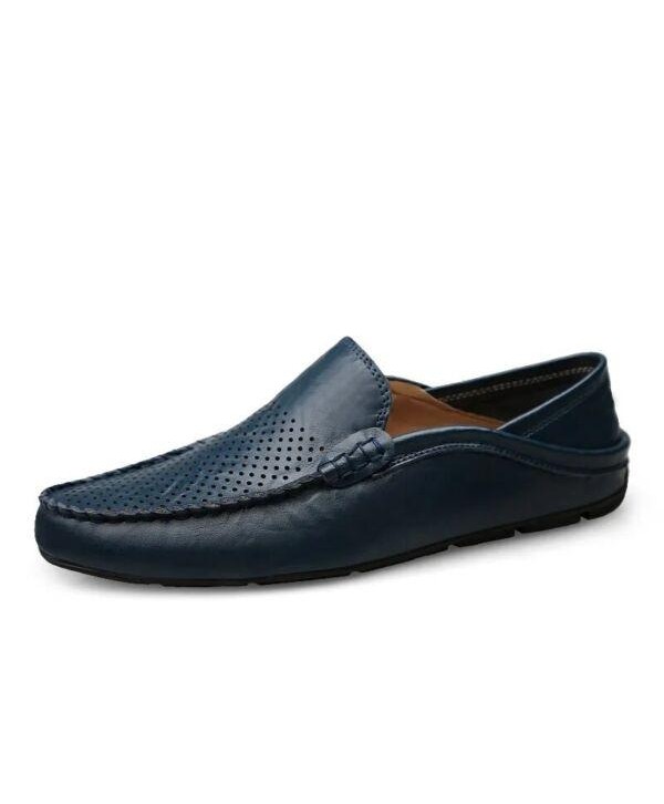 Men Casual Shoes Genuine Leather Loafers Moccasins Breathable Slip on Boat Shoes