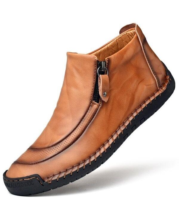 Genuine Leather Men Ankle Boots Casual Shoes Comfortable Sneakers Moccasins 