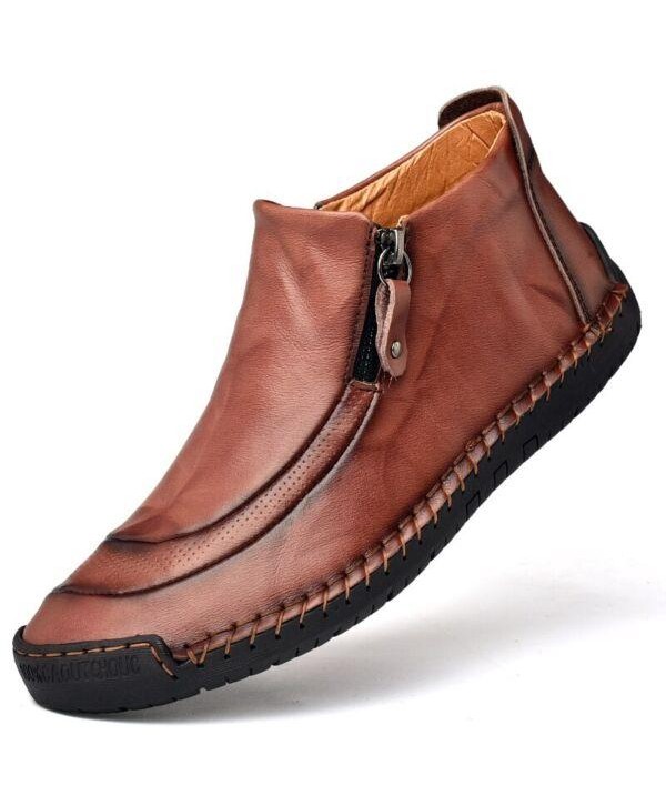 Genuine Leather Men Ankle Boots Casual Shoes Comfortable Sneakers Moccasins 