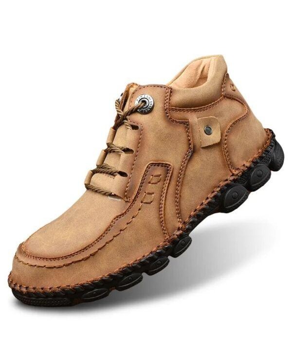 Fashion Handmade Men's Lace-up Ankle Boots Comfortable Soft Casual Leather Boots