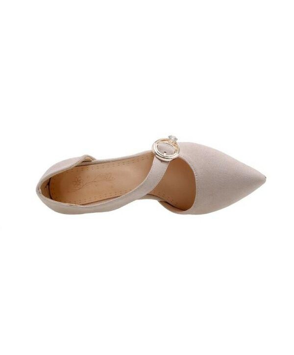 Women's 3 Colors Ankle Strap Mid Block Heel Pointy Toe Sandals OL Court Shoes B