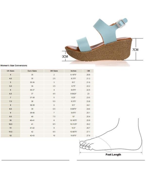 Women Platform Buckle Strappy Wedge Sandals Open Peep Toe Shoes 