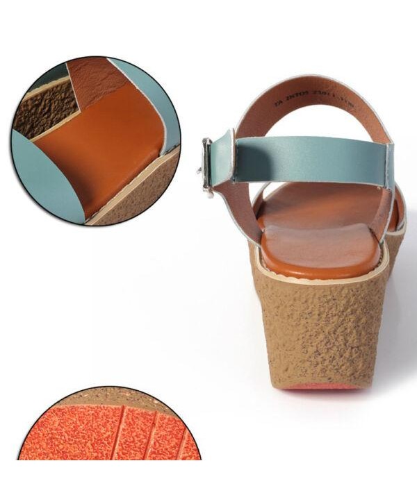 Women Platform Buckle Strappy Wedge Sandals Open Peep Toe Shoes 