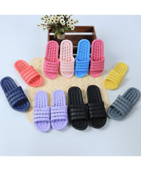 Indoor Shower Bath Slippers Women Men Non-Slip Home Bathroom Flat Shoes
