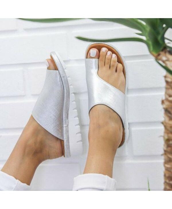 Summer Women Comfy Platform Sandals Shoes Faux Leather With Bunion Corrector