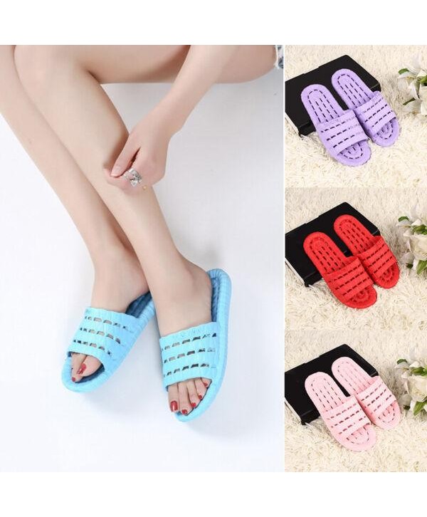 Indoor Shower Bath Slippers Women Men Non-Slip Home Bathroom Flat Shoes